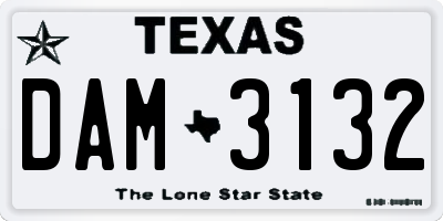 TX license plate DAM3132