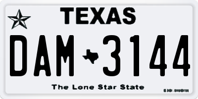 TX license plate DAM3144