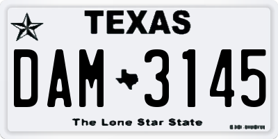 TX license plate DAM3145