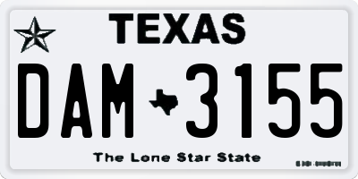 TX license plate DAM3155