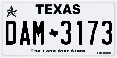 TX license plate DAM3173