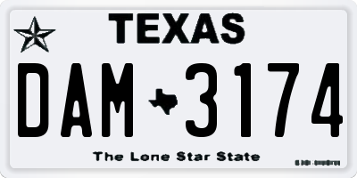 TX license plate DAM3174