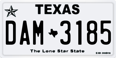 TX license plate DAM3185