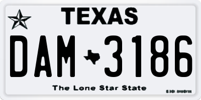 TX license plate DAM3186