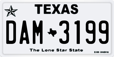 TX license plate DAM3199