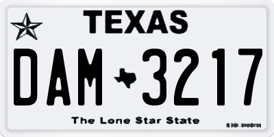 TX license plate DAM3217