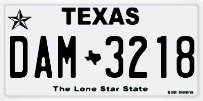 TX license plate DAM3218