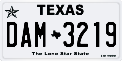 TX license plate DAM3219