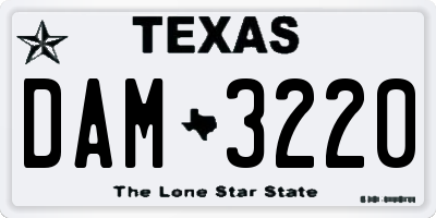 TX license plate DAM3220