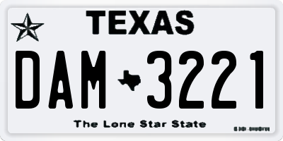 TX license plate DAM3221