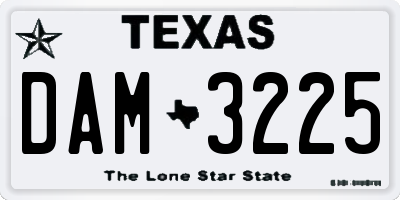 TX license plate DAM3225
