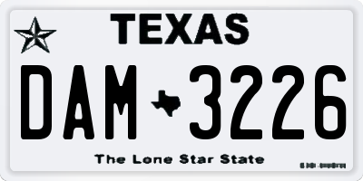 TX license plate DAM3226