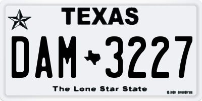 TX license plate DAM3227