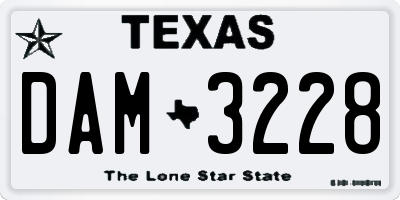 TX license plate DAM3228