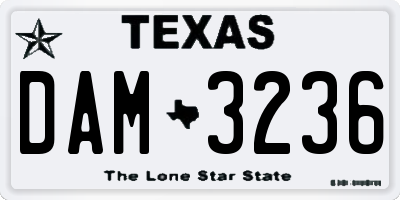 TX license plate DAM3236
