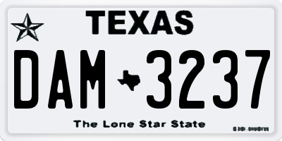 TX license plate DAM3237