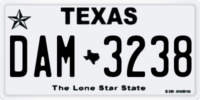 TX license plate DAM3238