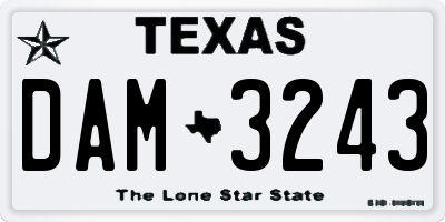 TX license plate DAM3243