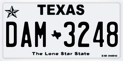 TX license plate DAM3248