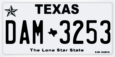 TX license plate DAM3253