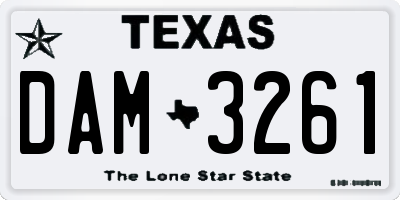 TX license plate DAM3261