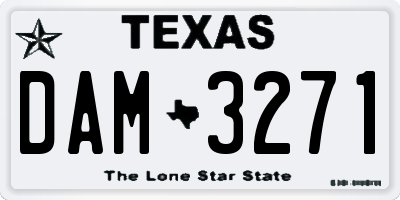 TX license plate DAM3271