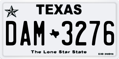 TX license plate DAM3276