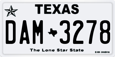 TX license plate DAM3278