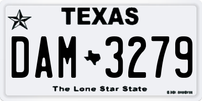 TX license plate DAM3279