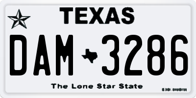 TX license plate DAM3286