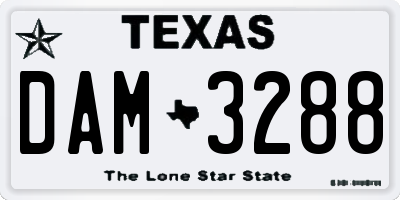 TX license plate DAM3288