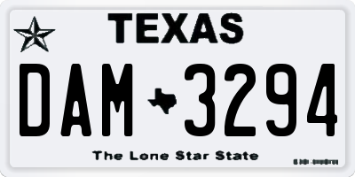 TX license plate DAM3294