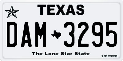 TX license plate DAM3295