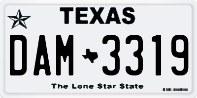 TX license plate DAM3319