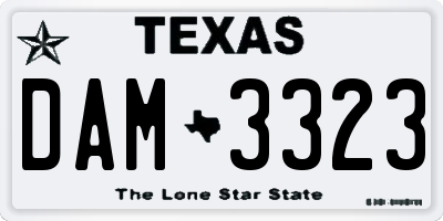 TX license plate DAM3323