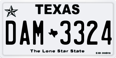 TX license plate DAM3324