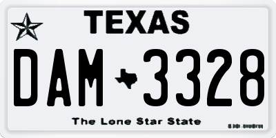TX license plate DAM3328