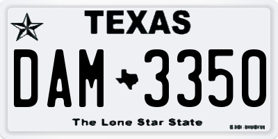 TX license plate DAM3350