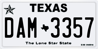 TX license plate DAM3357