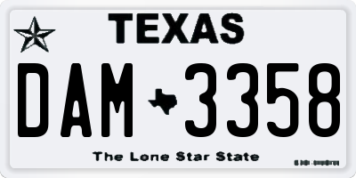 TX license plate DAM3358
