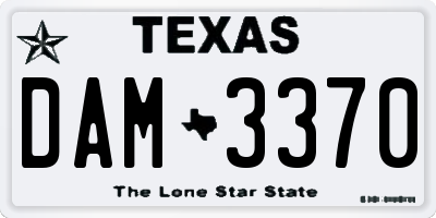TX license plate DAM3370