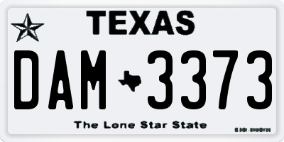 TX license plate DAM3373