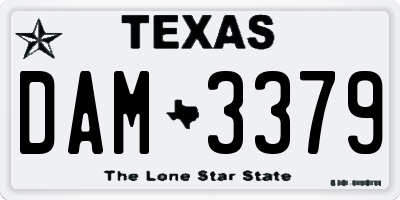 TX license plate DAM3379