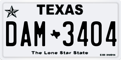 TX license plate DAM3404