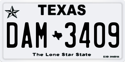 TX license plate DAM3409