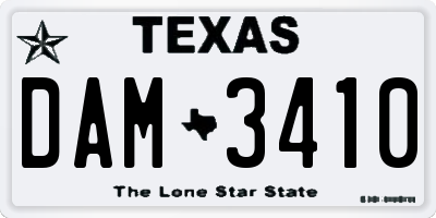 TX license plate DAM3410
