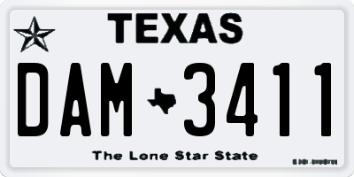 TX license plate DAM3411