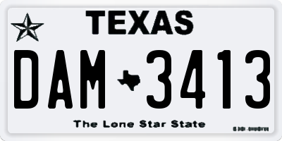 TX license plate DAM3413