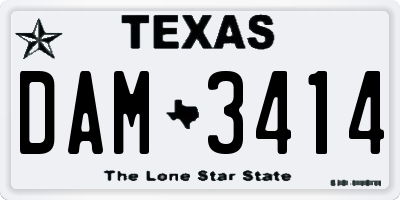 TX license plate DAM3414