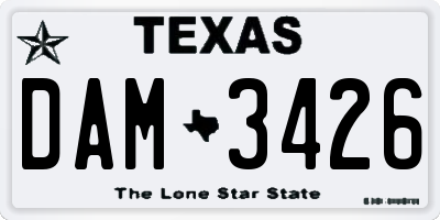 TX license plate DAM3426